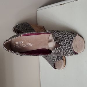 Toms wedge heels, size 6M, 3" heels